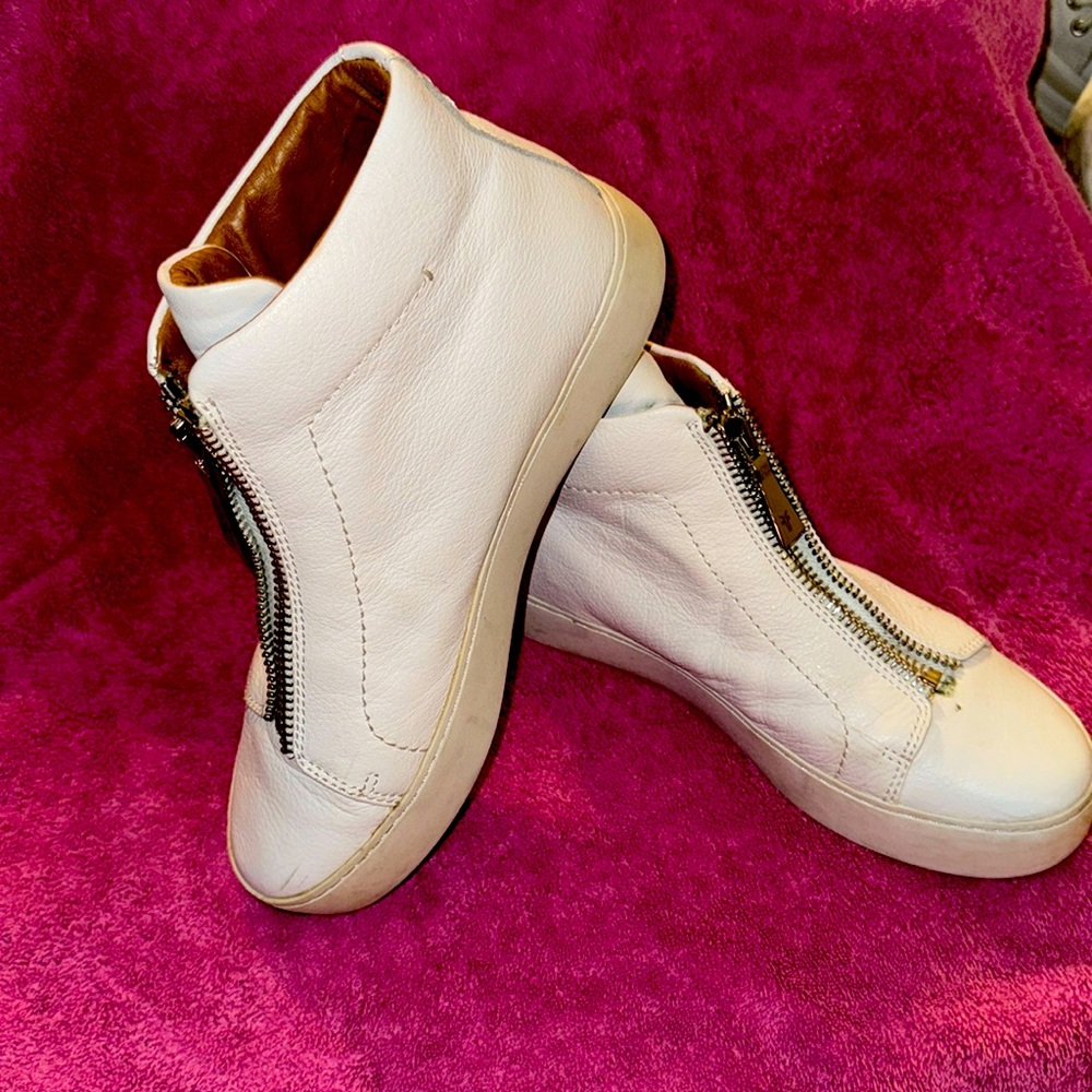 White leather shoes